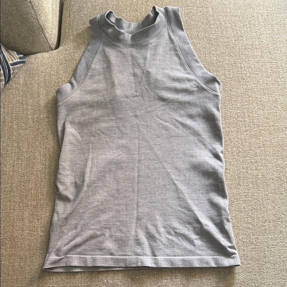 Athleta Gray Ribbed Tank Top